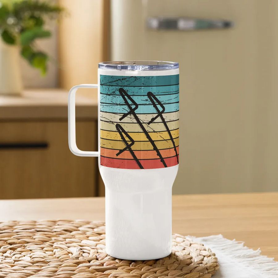 Retro Abstract Flute Stainless Steel Travel Mug - Contra product image (10)