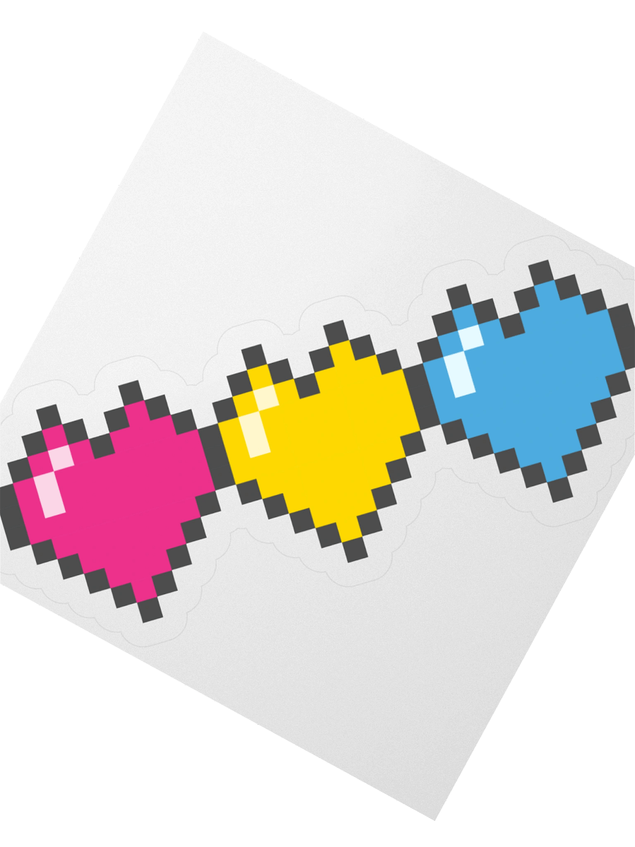 Pansexual Pixel Hearts Sticker product image (7)