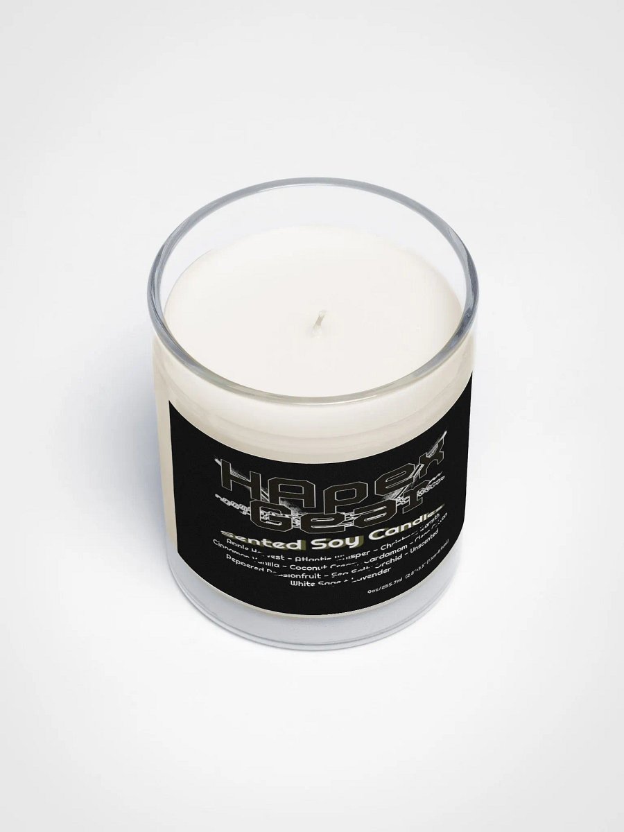 Soy Wax Candle In A Clear Glass Jar - Black HApex Gear Black Logo product image (3)