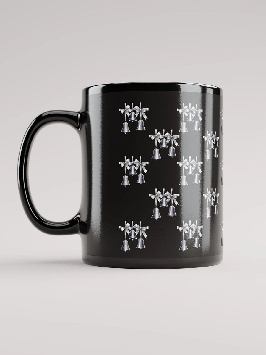 Silver Sleigh Bells Pattern Design Black Mug product image (12)