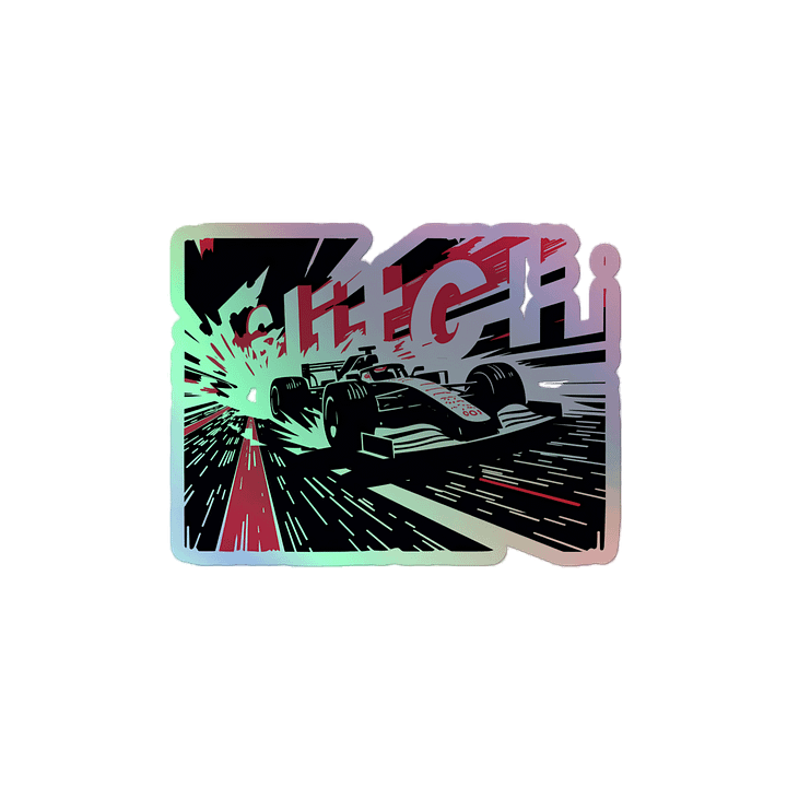 High-Voltage Racing | Glitch-Inspired Art Holographic Sticker product image (2)