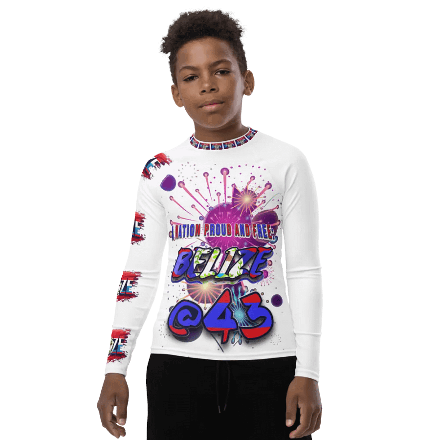 Belize Independence Day Youth Rash Guard product image (6)