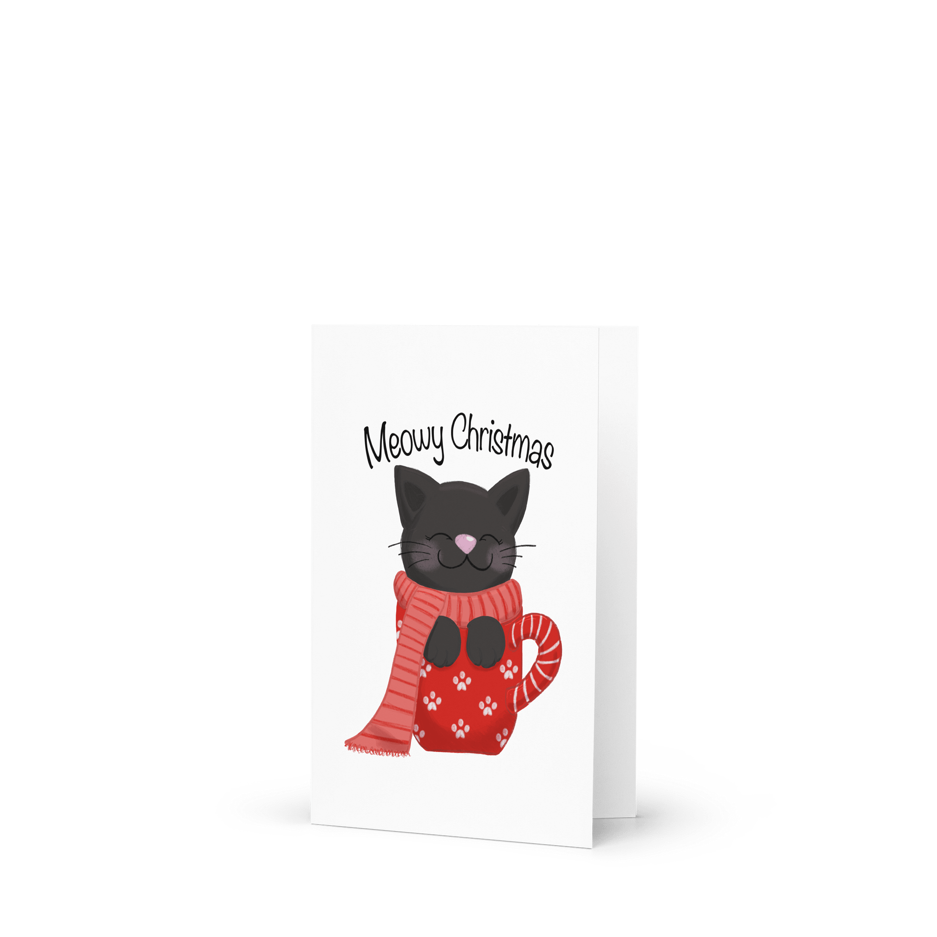 Meowy Christmas cozy cat Greeting Card product image (1)
