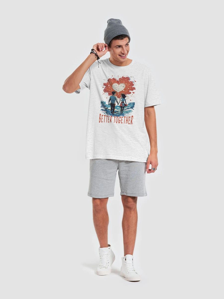 Better Together Bella Canvas 3001 T-Shirt - Stylish & Romantic Couples Tee with Cute Cartoon Design