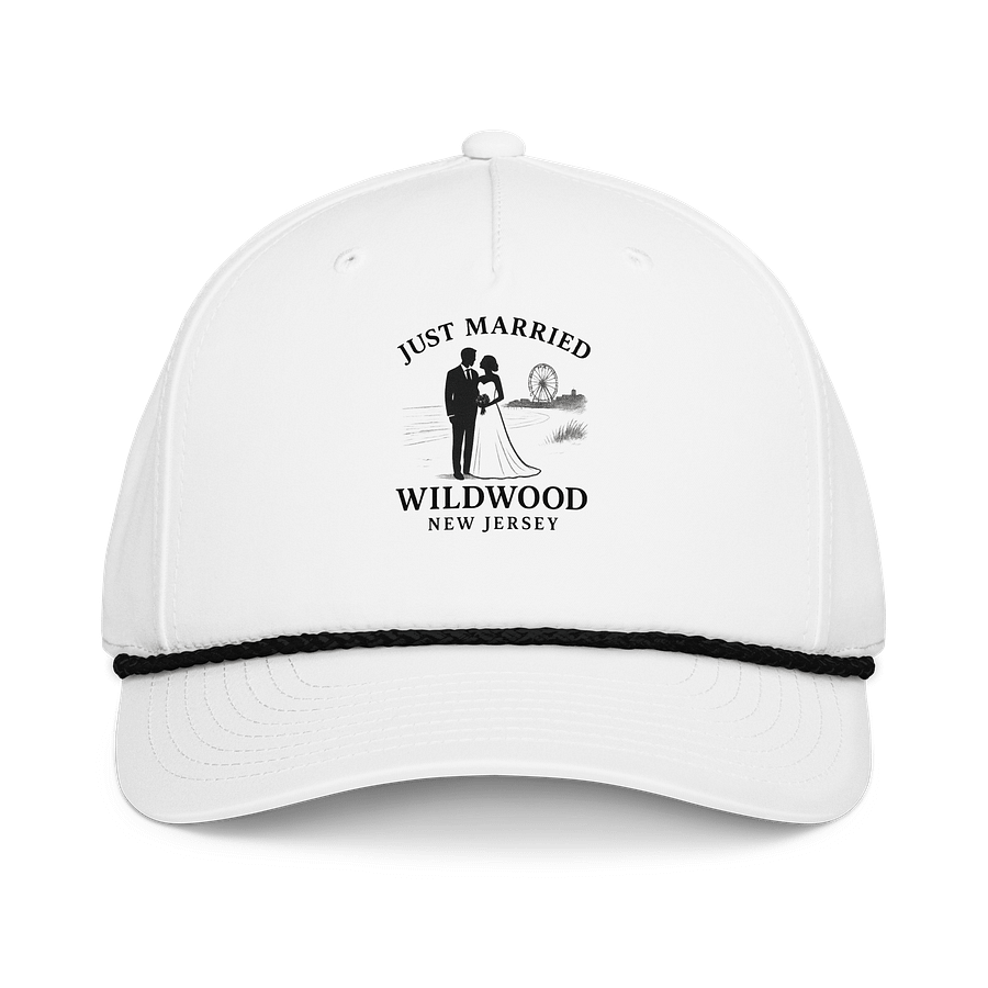 Wildwood NJ "Just Married" 5-Panel Classic Rope Wedding Cap product image (2)