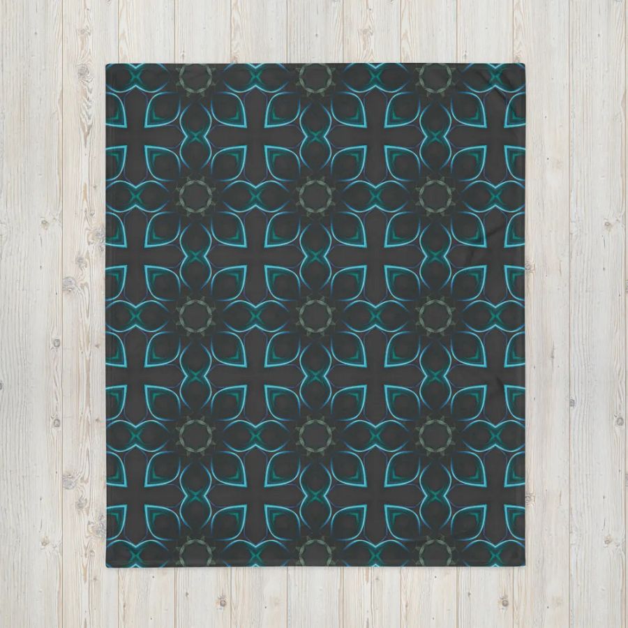 Black and blue Geometric -Throw Blanket product image (6)