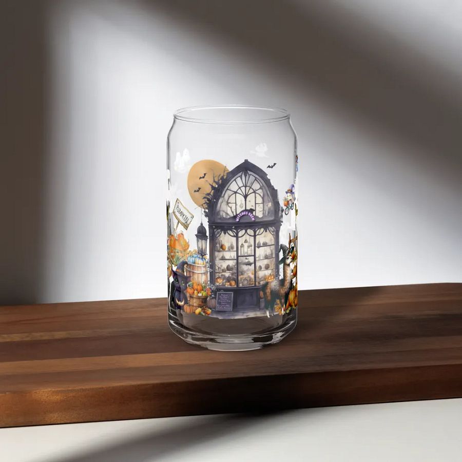Witches Brew Coven Glass Can Tumbler | 16oz Enchanted Magic Shop Design | Whimsical Drinkware product image (9)