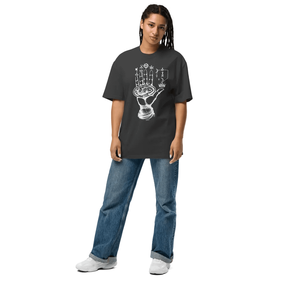 [Hand Of Mysteries 3 - White] Oversized T-Shirt product image (8)