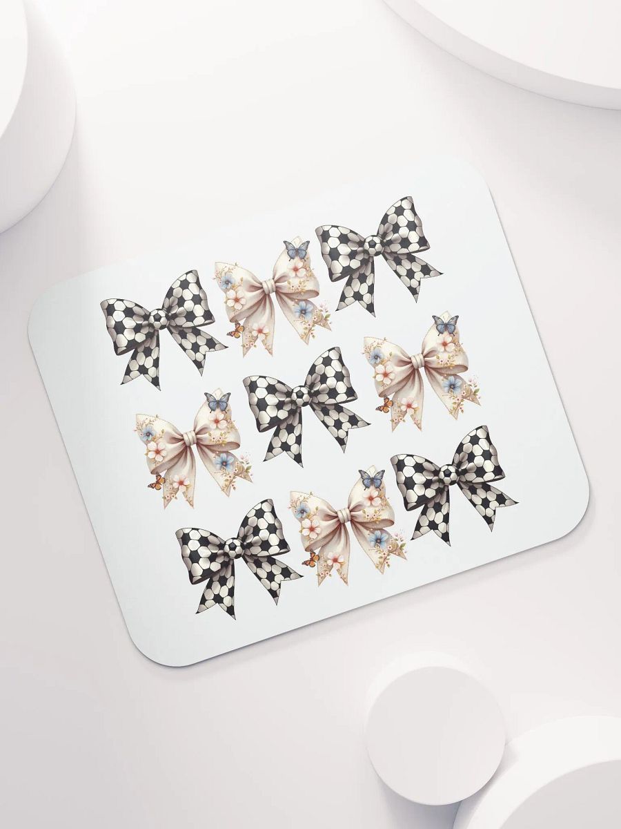 Spring Bows Soccer Charming Grid Mouse Pad product image (5)