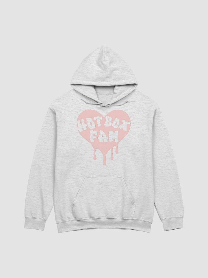 UNISEX HOT BOX FAM TRANSPARENT PALE PINK HEART LOGO HOODIE product image (3)