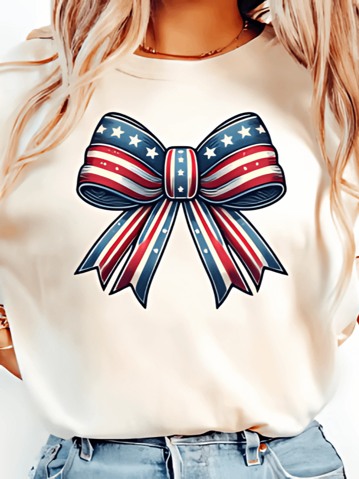 Coquette USA T-Shirt Design – Feminine American Flag Style Sublimation PNG – Perfect for 4th of July & Memorial Day – Instant Digital Download – High-Resolution 300 DPI product image (1)