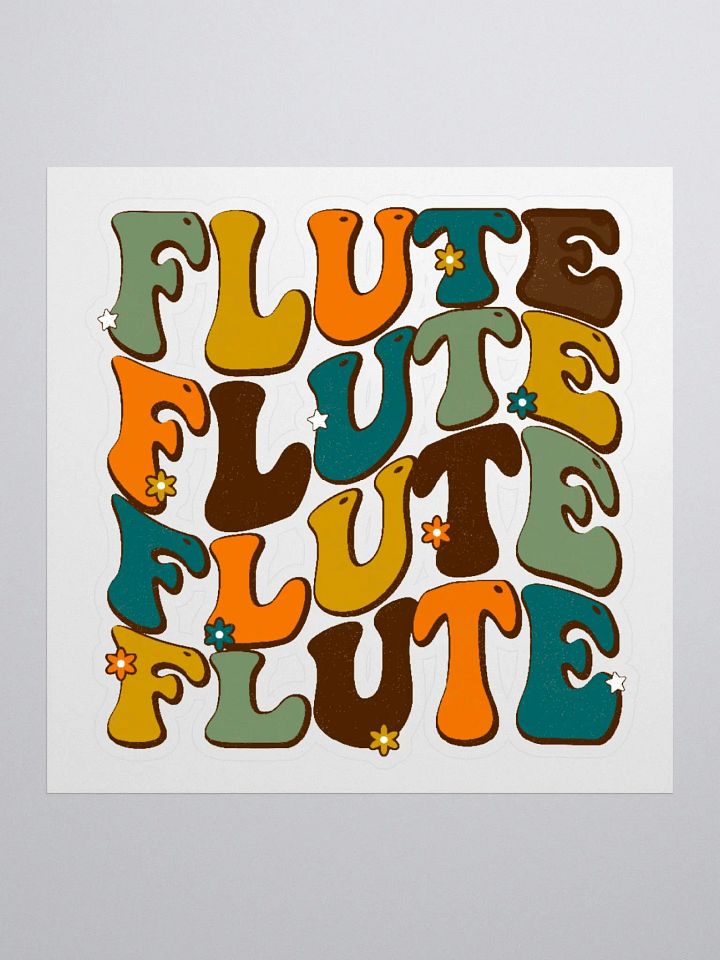 Groovy Wavy Flute Sticker Retro w/ White Background product image (1)