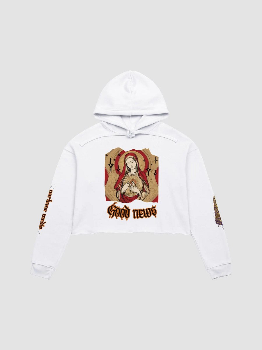 Good News, Grace Garbage Media Logo Cropped White Hoodie product image (1)