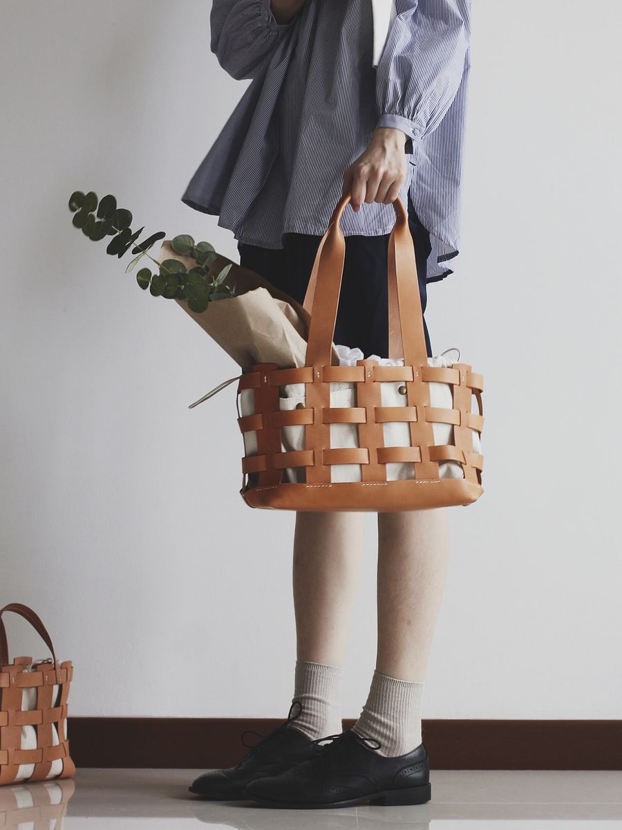 Vegetable Tanned Leather Caged Tote Bag - Large product image (8)
