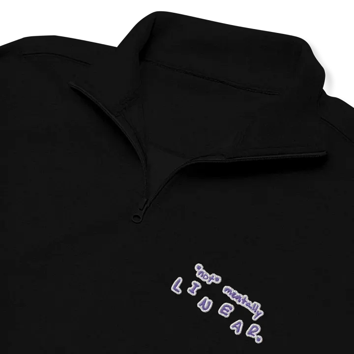 *not* mentally linear. (purple bubble design) embroidered quarter zip product image (1)