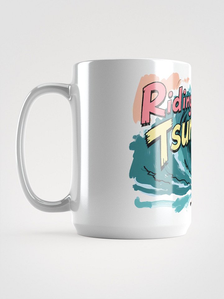 Tsunami Surf Art Print – Bold Wave Glossy Mug product image (1)