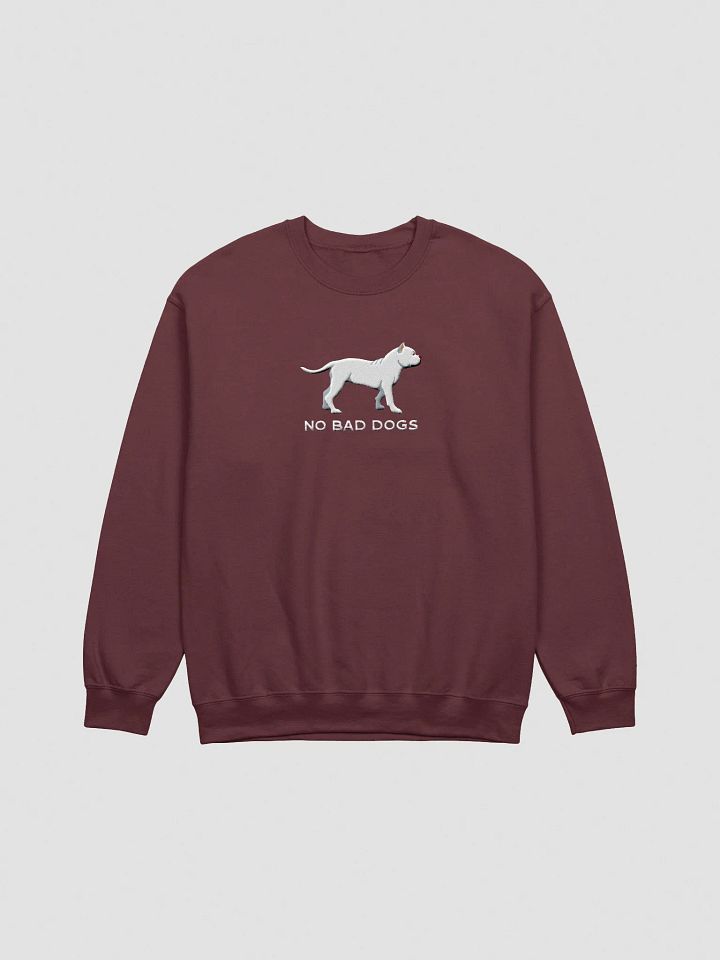 No Bad Dogs Sweatshirt (Embroidered) of an American Bully(White) product image (7)