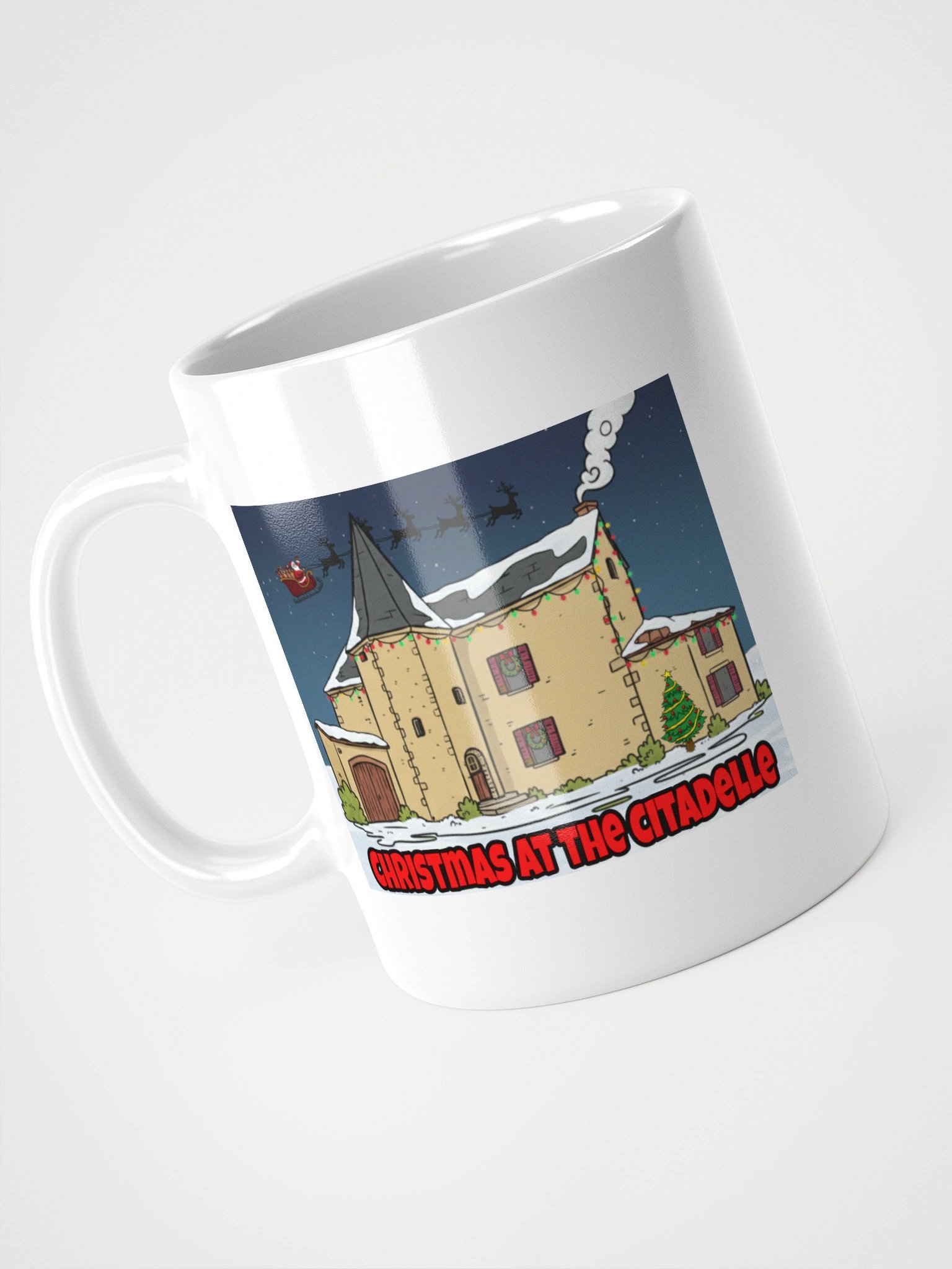 White Glossy Mug with Christmas At The Citadelle product image (4)