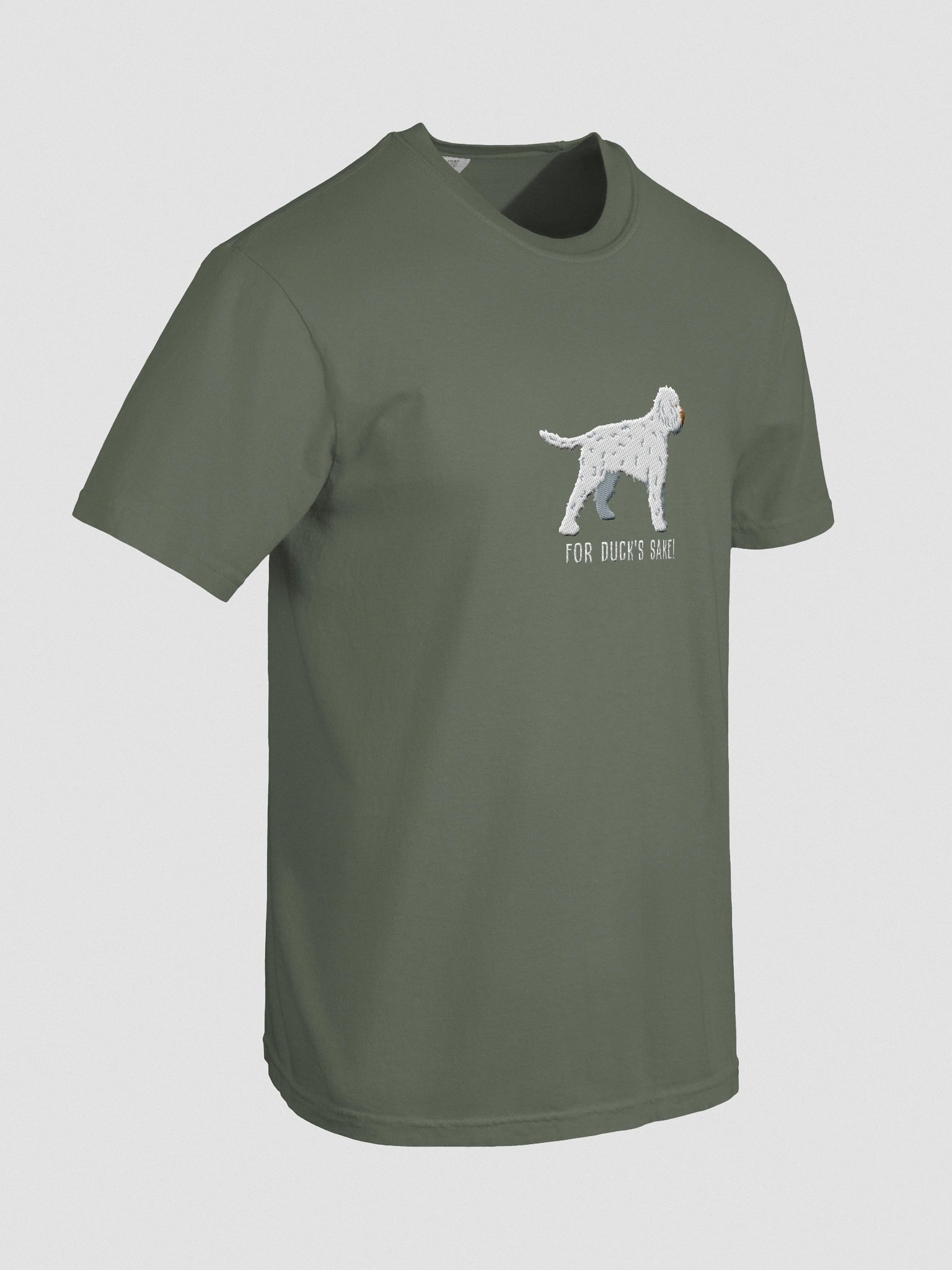 For Duck's Sake! T-Shirt(Embroidered) of a Lagotto Romagnolo(White) product image (11)