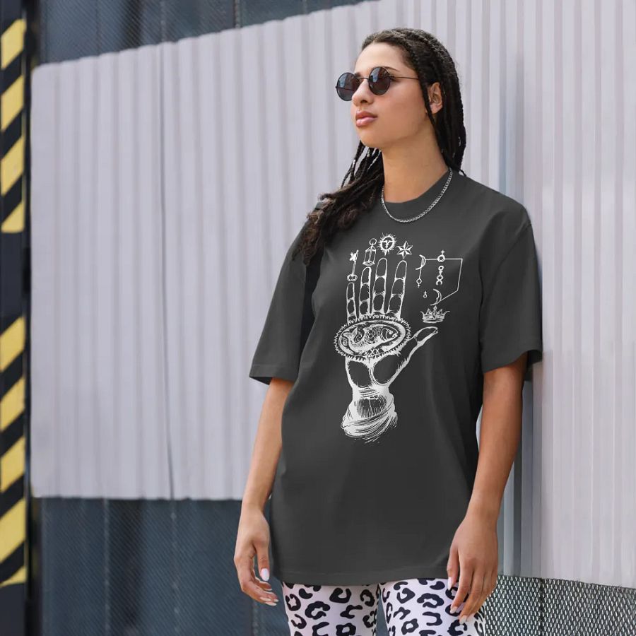[Hand Of Mysteries 3 - White] Oversized T-Shirt product image (4)