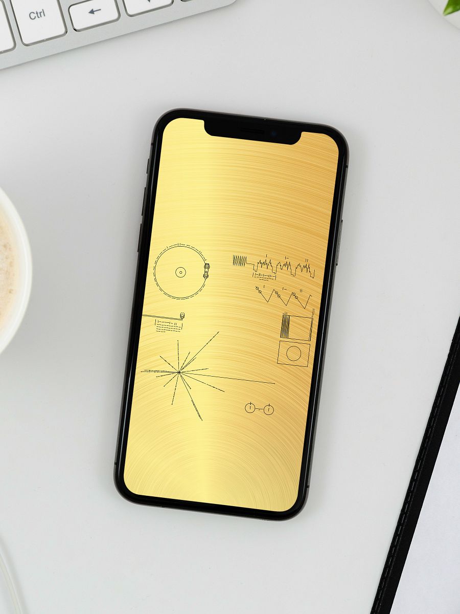 Phone Wallpaper: NASA Voyager 1 Golden Record — Instant digital download, mobile wallpaper, space wallpaper, NASA wallpaper product image (7)