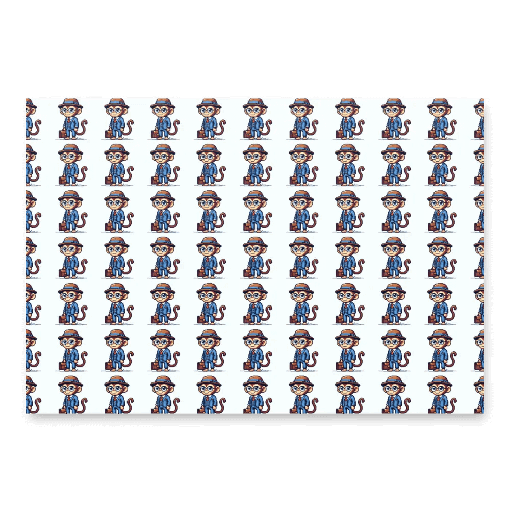 Pixel Art Monkey Business Wrapping Paper product image (1)