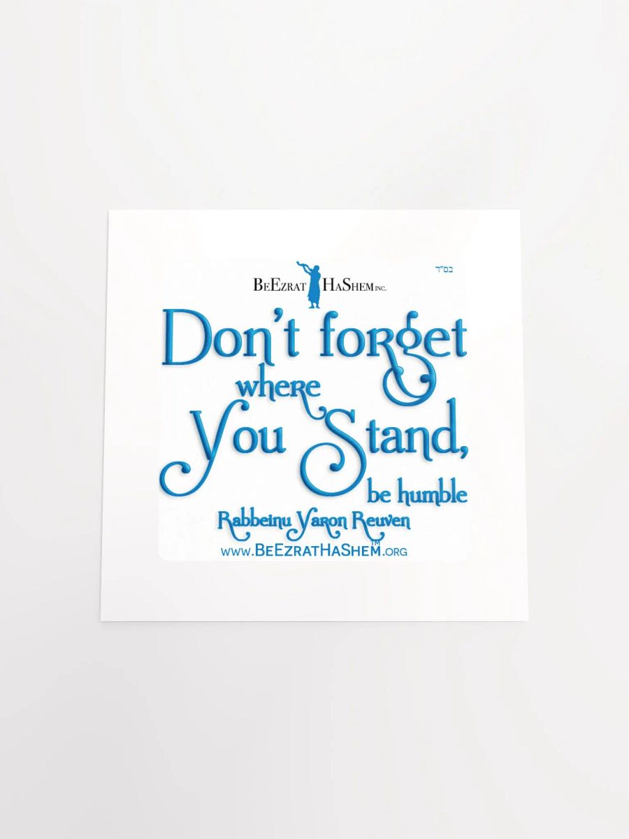 Don't forget where you stand ! 10