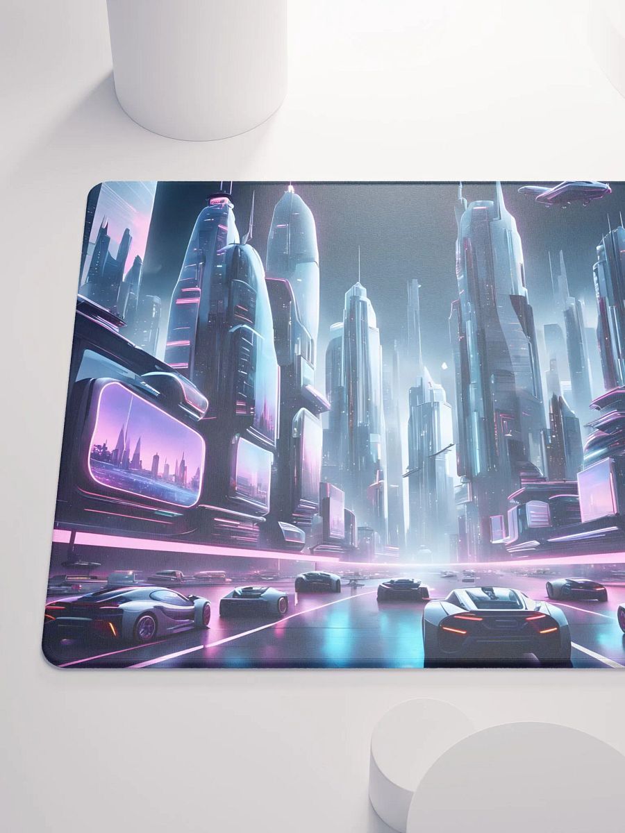 City with Neon Light Gaming Mouse Pad product image (6)