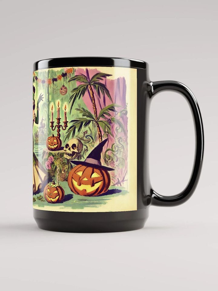 Halloween Gator Gala Coffee Cup - 15 oz Black Glossy Mug product image (2)