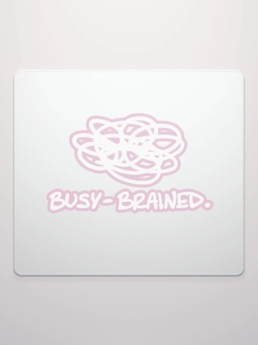 BUSY-BRAINED (lined design, #E1B9CE) mouse pad product image (2)
