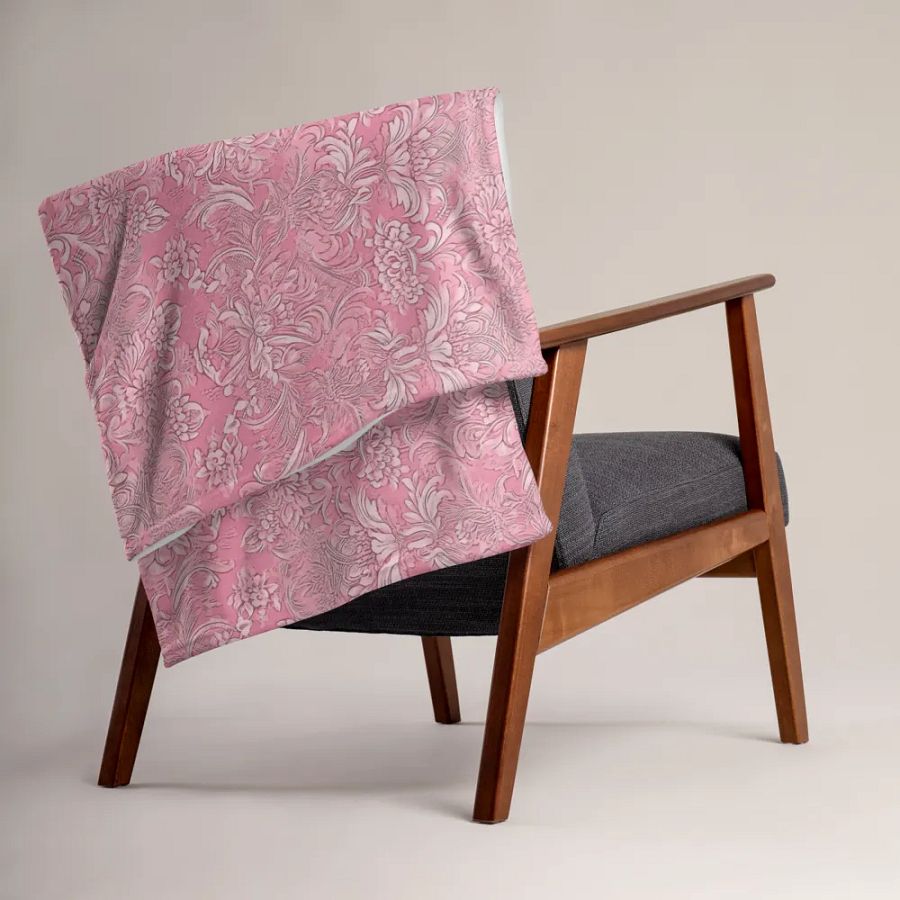 Pink Damask Blanket product image (3)