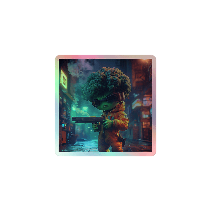 holographic brocc's smoking gun stickers product image (1)