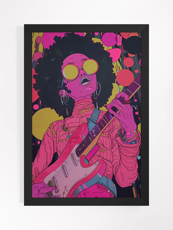 Electric Groove: Pop Art Guitar Queen Framed Poster product image (1)