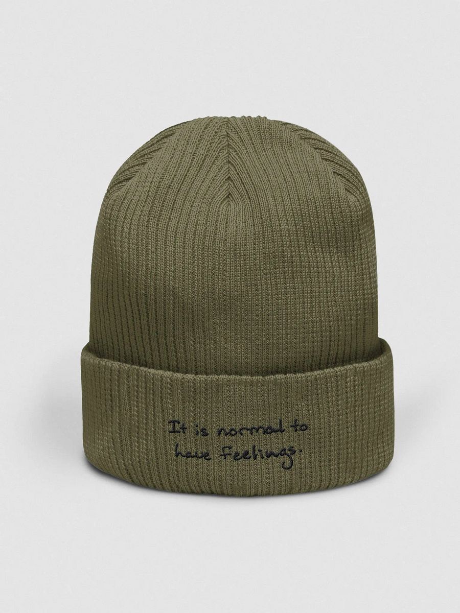 It is normal to have feelings. ribbed organic beanie product image (2)