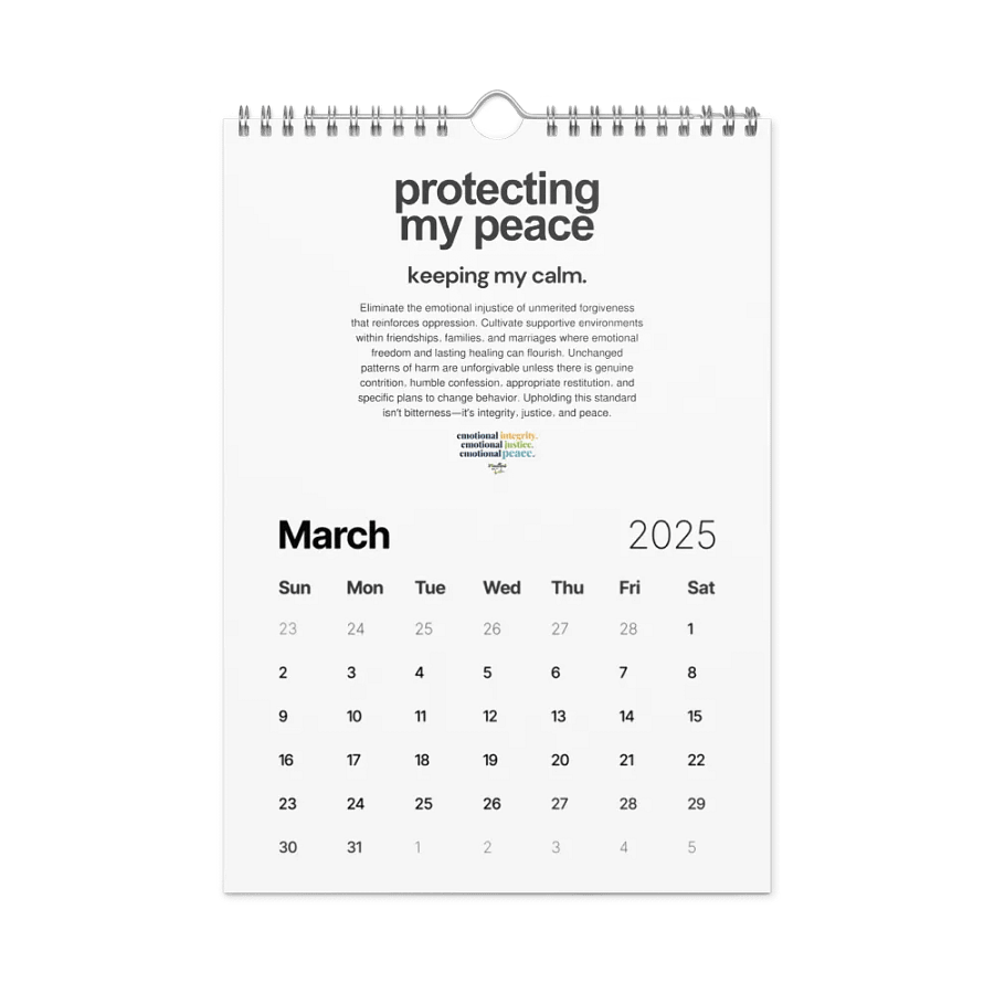 Official Planted By Calm | Calm Keepers Wall Calendar (Style 2, Choose Start Day) product image (10)