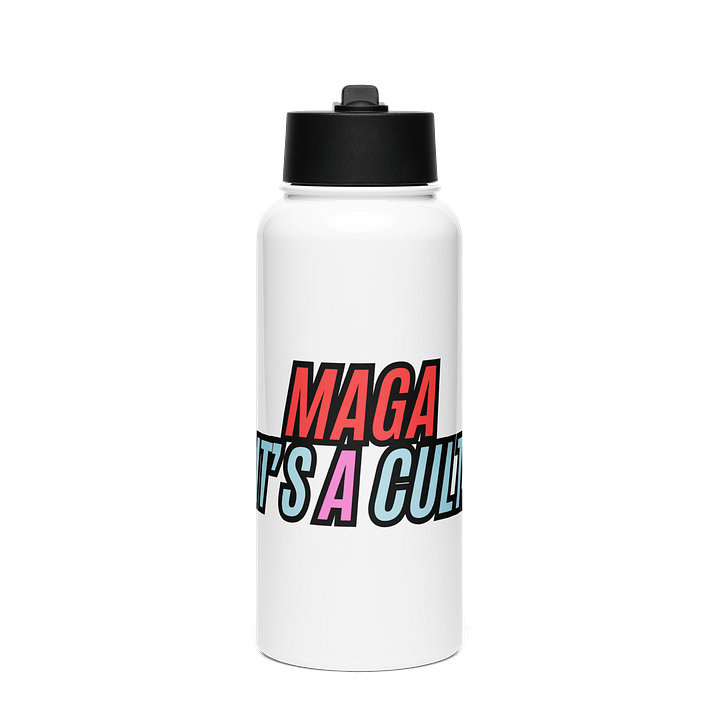 MAGA - It's a Cult in Trans colors water bottles product image (1)