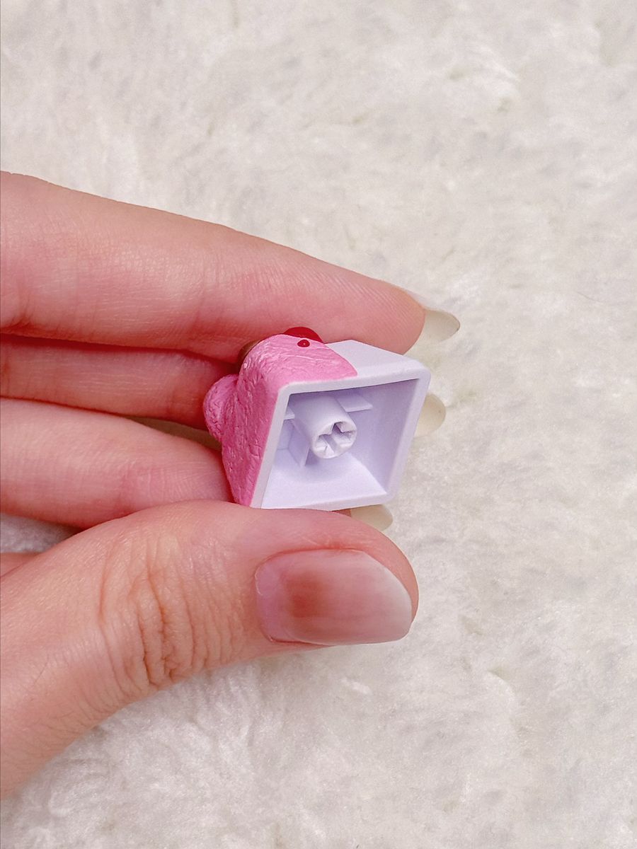 Pink on White Gloomy Bear Keycap product image (4)