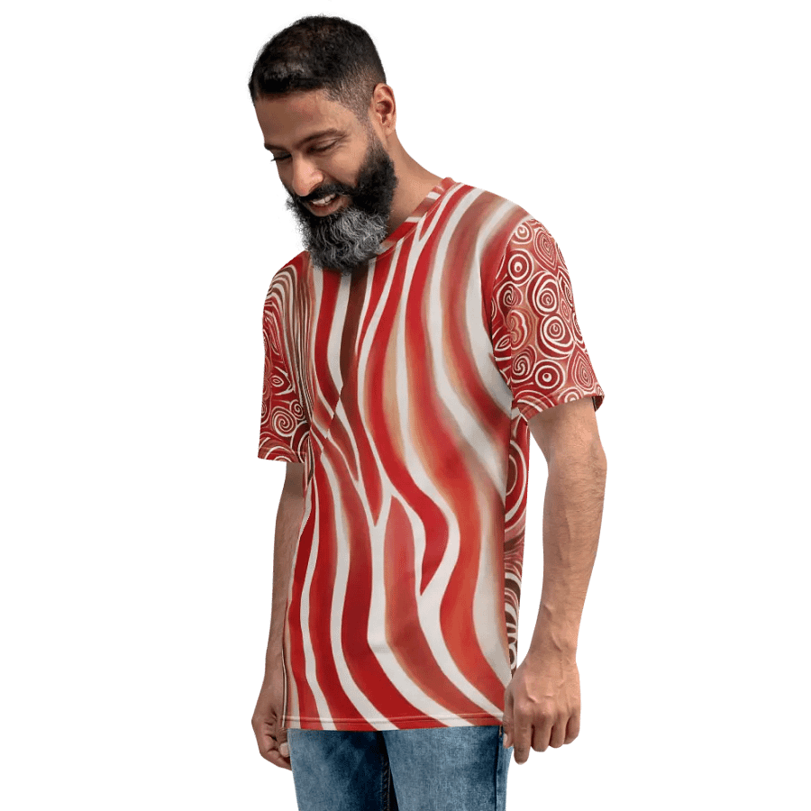 Funky Red Liquid Tie-Dye Explosion Men's T-shirt product image (8)