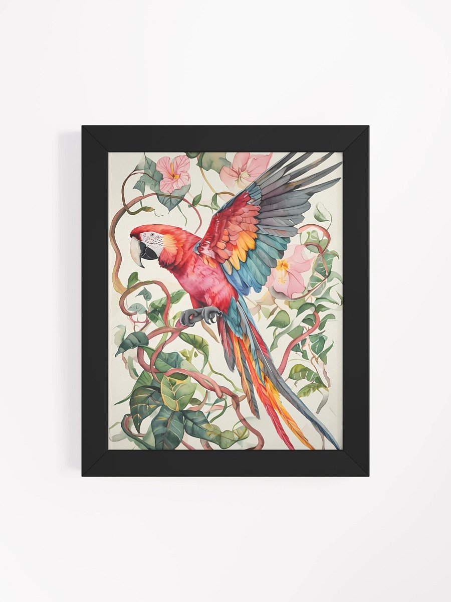 Vibrant Watercolor Parrot Perched Poster product image (5)