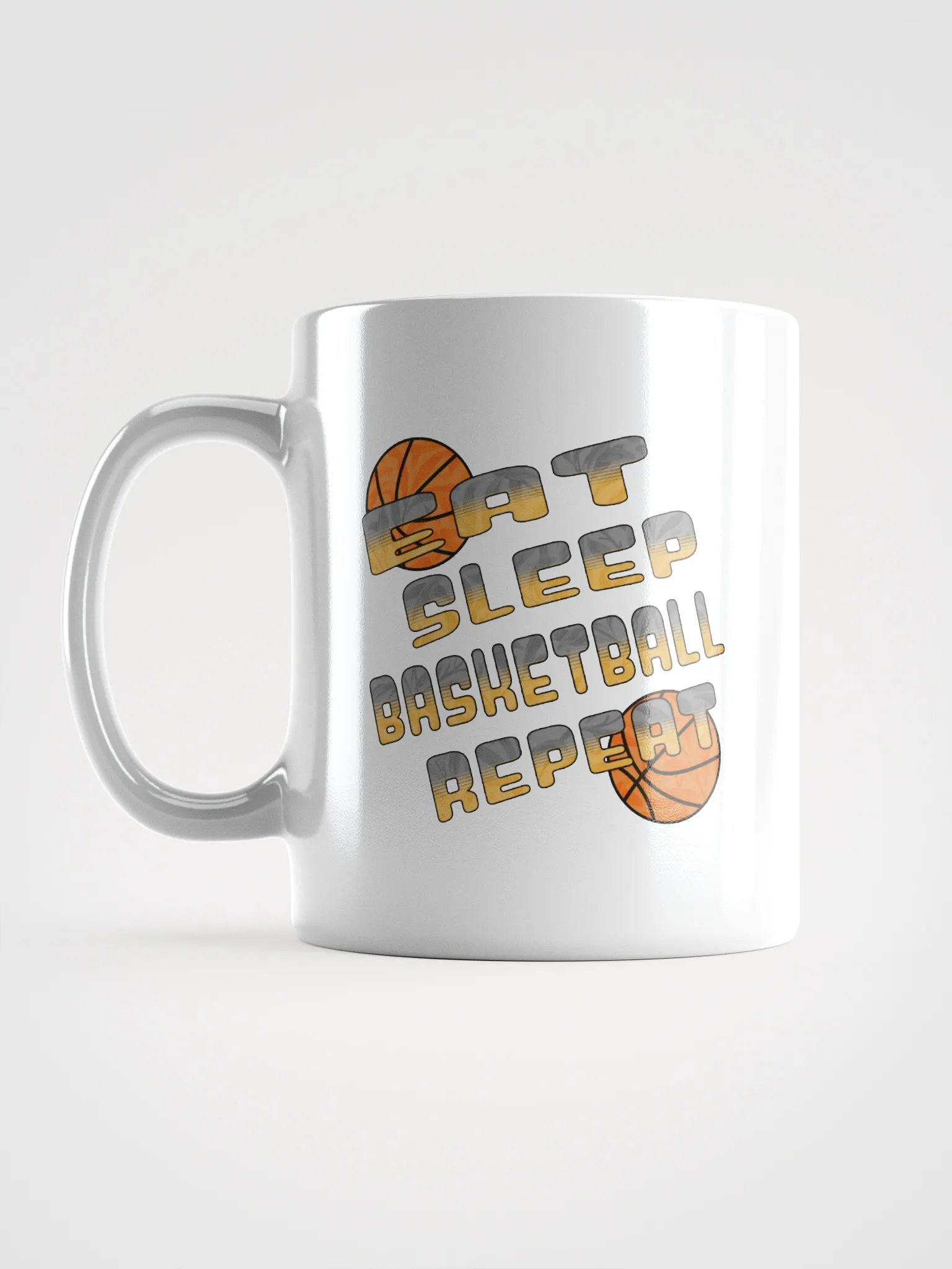 Eat Sleep Basketball Repeat Bliss White Glossy Mug product image (1)