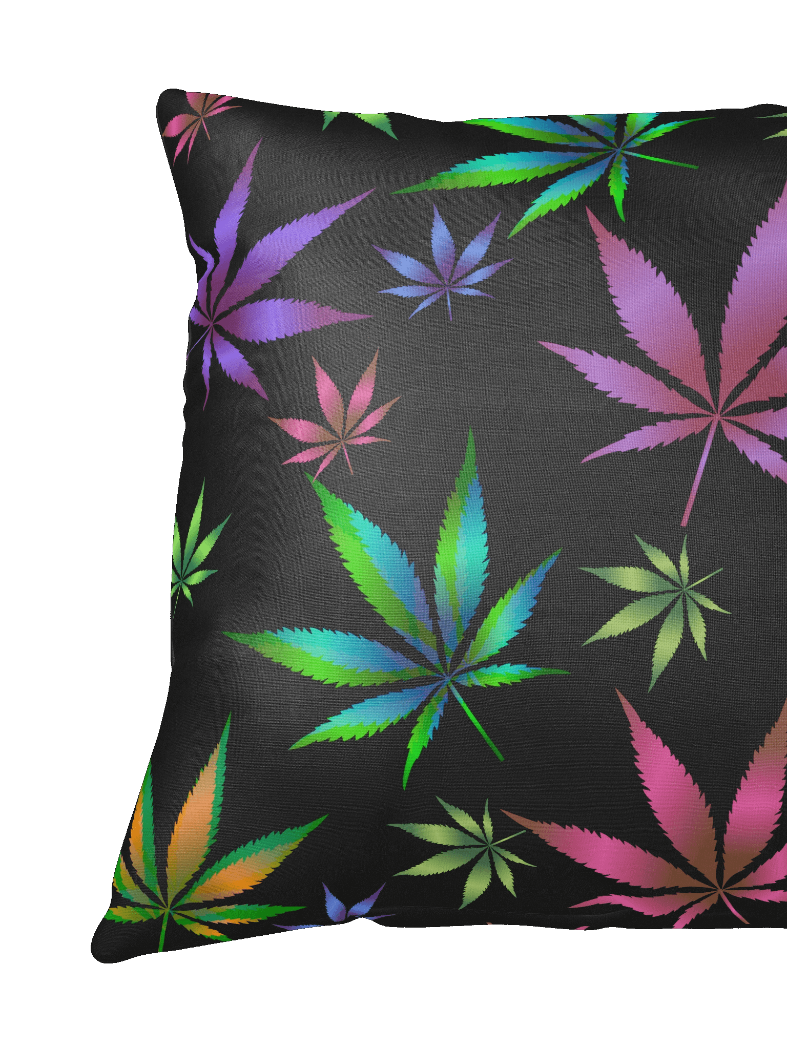 Vibrant Vibes - Colorful Cannabis Leaf - Premium Throw Pillow product image (3)