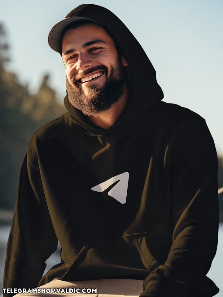 Sudadera con capucha con el logo de Telegram en color blanco product image (1)