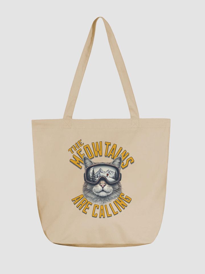 The Meowtains Are Calling Cat Skiing Eco-Friendly Tote Bag product image (5)