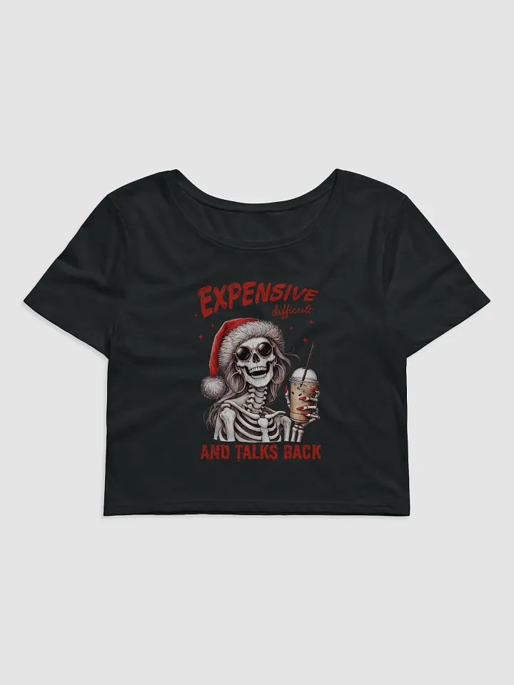 Sassy Skeleton Santa Crop Tee product image (1)