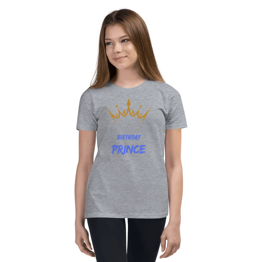 Birthday Prince Crowned Youth T-Shirt product image (157)