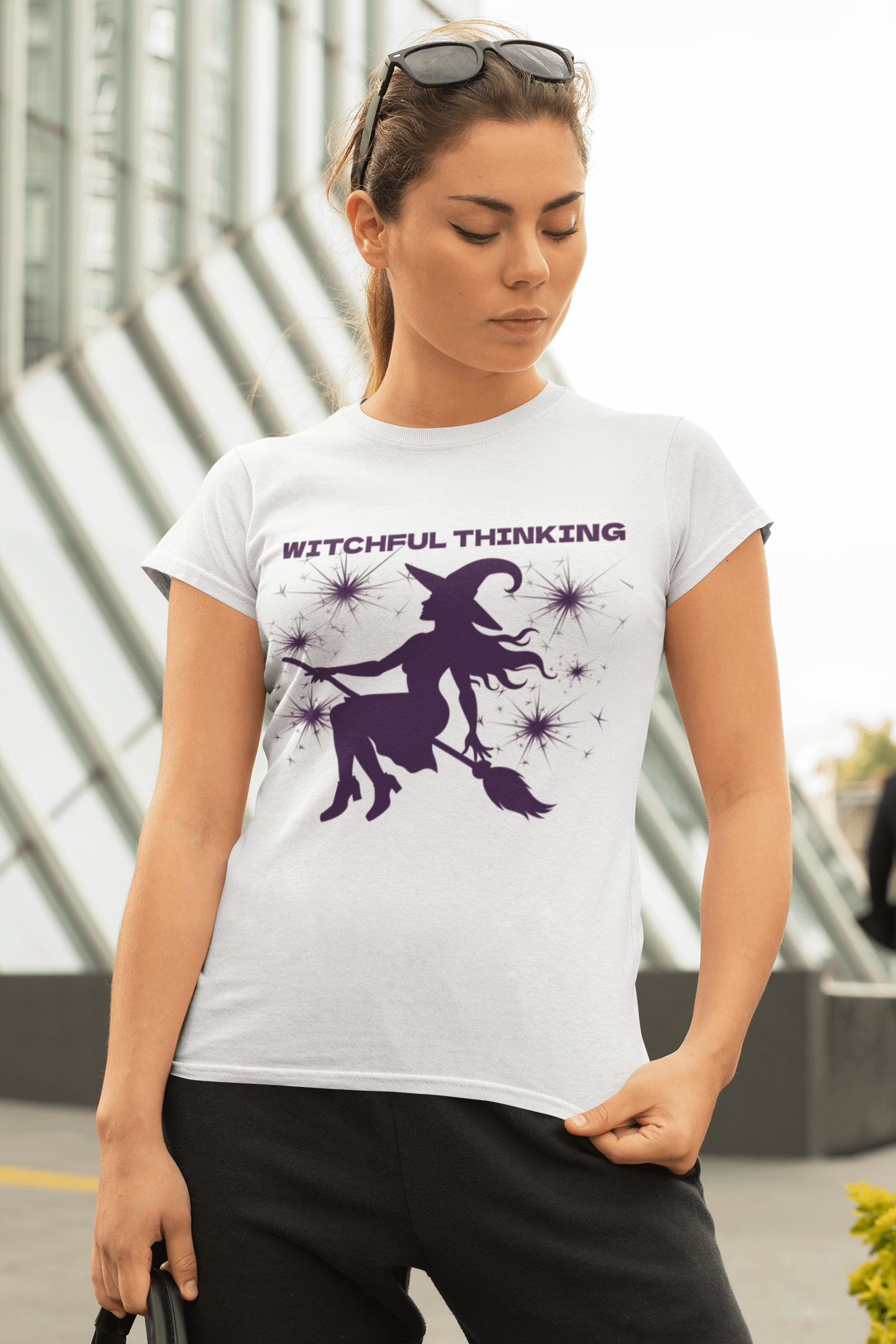 Witchful Thinking Halloween Relaxed Fit Unisex Cotton Tee product image (1)