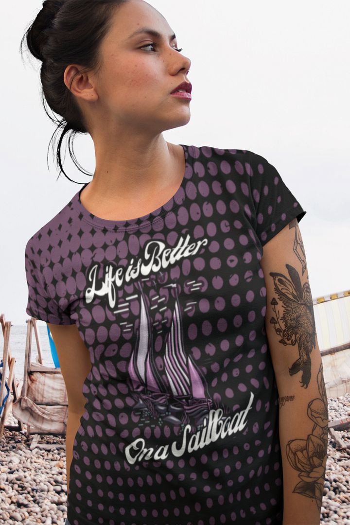 Life is Better on a Sailboat All Over Print T-shirt product image (1)