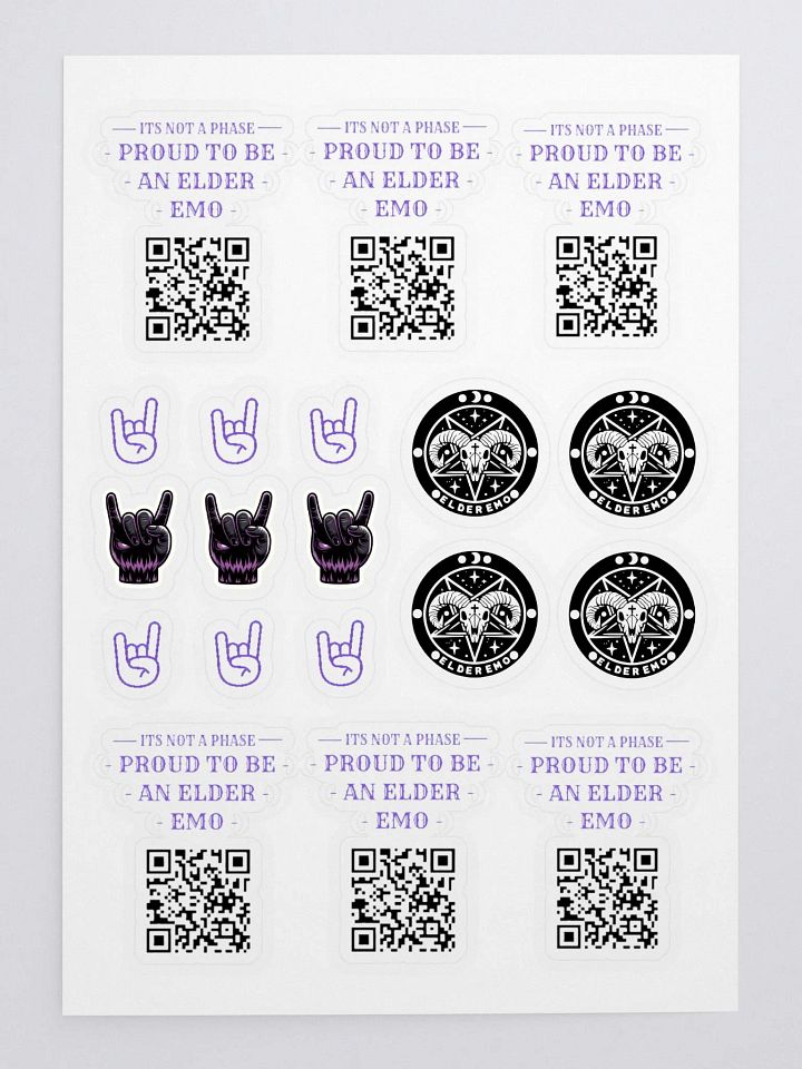 Elder Emo QR Code Sticker Sheet product image (1)