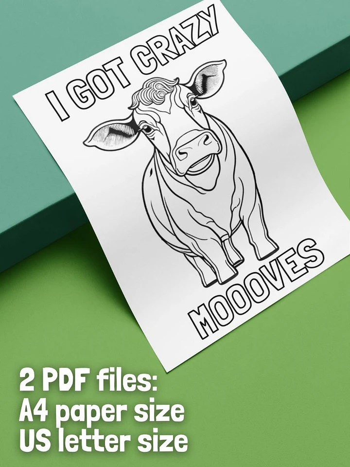 Free Printable Cow Coloring Page PDF product image (2)