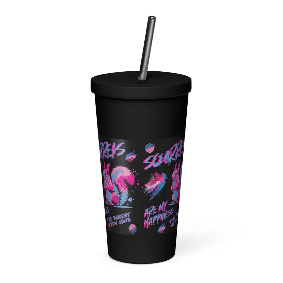 SQUIRRELS ARE MY HAPPINESS, Neon Squirrel Party Insulated Tumbler product image (2)